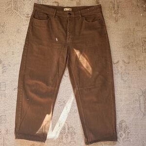 Madewell Rust-Brown the darted barrel Jean